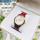 Versace Audrey Quartz Silver Dial Red Leather Strap Watch for Women - VELR00219 Authentic Buy Shop Now