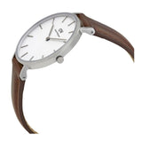 Daniel Wellington Classic Petite St Mawes White Dial Brown Leather Strap Watch For Women - DW00100187 Authentic Buy Shop Now