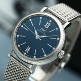 IWC Portofino Automatic Blue Dial Silver Mesh Bracelet Watch for Women - IW357404 Authentic Buy Shop Now