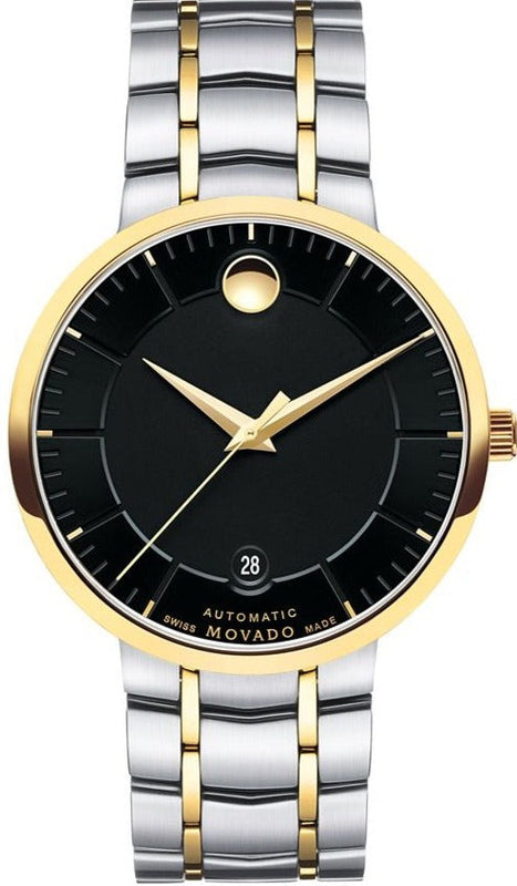 Movado 1881 Automatic Black Dial Two Tone Steel Strap Watch For Men - 0606916 Authentic Buy Shop Now
