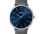 Hugo Boss Horizon Blue Dial Grey Leather Strap Watch for Men - 1513539 Authentic Buy Shop Now
