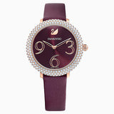 Swarovski Crystal Frost Red Dial Red Leather Strap Watch for Women - 5484064 Authentic Buy Shop Now