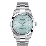Tissot Gentleman Powermatic 80 Silicium Ice Blue Silver Steel Strap Watch For Men - T127.407.11.351.00 Authentic Buy Shop Now