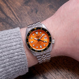 Seiko 5 Sports GMT Automatic Orange Dial Silver Steel Strap Watch For Men - SSK005K1 Authentic Buy Shop Now