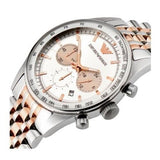 Emporio Armani Sportivo Chronograph Silver Dial Two Tone Steel Strap Watch For Men - AR5999 Authentic Buy Shop Now