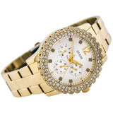 Guess Dazzler Diamonds Silver Dial Gold Steel Strap Watch for Women - W0335L2 Authentic Buy Shop Now