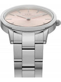 Daniel Wellington Iconic Pink Dial Silver Steel Strap Watch For Women - DW00100329 Authentic Buy Shop Now