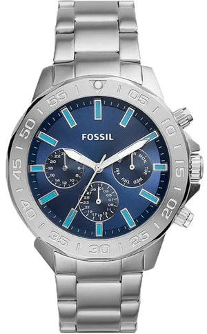 Fossil Bannon Multifunction Blue Dial Silver Steel Strap Watch for Men - BQ2503 Authentic Buy Shop Now