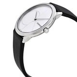 Calvin Klein Minimal Silver Dial Black Leather Strap Watch for Men - K3M221CY Authentic Buy Shop Now