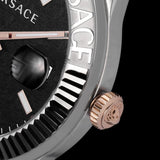 Versace Greca Time Quartz Black Dial Silver Steel Strap Watch For Men - VE3K00322 Authentic Buy Shop Now