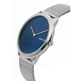 Calvin Klein Minimal Blue Dial Silver Mesh Bracelet Watch for Men - K3M2112N Authentic Buy Shop Now
