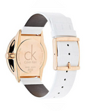 Calvin Klein Skirt Chronograph White Dial White Leather Strap Watch for Women - K2U296L6 Authentic Buy Shop Now