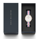 Daniel Wellington Classic South Hampton White Dial Two Tone Nylon Strap Watch For Women - DW00100034 Authentic Buy Shop Now