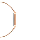 Daniel Wellington Quadro Pressed Melrose White Dial Rose Gold Mesh Strap Watch For Women - DW00100465 Authentic Buy Shop Now