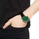 Gucci Le Marche Des Merveilles Quartz Green Dial Black Leather Strap Watch For Women - YA126463 Authentic Buy Shop Now