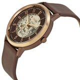 Fossil Vintage Muse Automatic Skeleton Maroon Dial Maroon Leather Strap Watch for Women - ME3137 Authentic Buy Shop Now