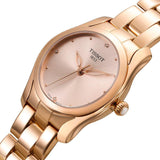 Tissot T Wave Cream Dial Rose Gold Steel Strap Watch For Women - T112.210.33.451.00 Authentic Buy Shop Now
