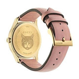 Gucci G Timeless Quartz Mother of Pearl Dial Pink Leather Strap Watch For Women - YA1264132 Authentic Buy Shop Now