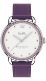 Coach Delancey White Dial Purple Leather Strap Watch for Women - 14502886 Authentic Buy Shop Now