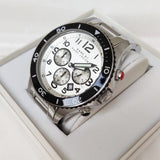 Marc Jacobs Rock Chronograph White Dial Silver Steel Strap Watch for Men - MBM5027 Authentic Buy Shop Now