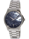 Gucci G Timeless Diamonds Mother of Pearl Blue Dial Silver Steel Strap Unisex Watch - YA126458 Authentic Buy Shop Now