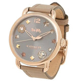 Coach Delancey Grey Dial Grey Leather Strap Watch For Women - 14502797 Authentic Buy Shop Now