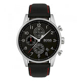 Hugo Boss Navigator Black Dial Black Leather Strap Watch for Men - 1513535 Authentic Buy Shop Now