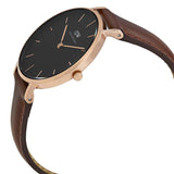 Daniel Wellington Petite St Mawes Black Dial Brown Leather Strap Watch For Women - DW00100169 Authentic Buy Shop Now