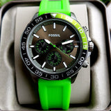Fossil Bannon Chronograph Grey Dial Green Silicone Strap Watch for Men - BQ2501 Authentic Buy Shop Now