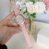 Michael Kors Runway Three Hand Crystal Pave Dial Pink Rubber Strap Watch For Women - MK6854 Authentic Buy Shop Now