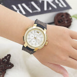 Michael Kors Sidney Multifunction White Dial Brown Leather Strap Watch For Women - MK6948 Authentic Buy Shop Now