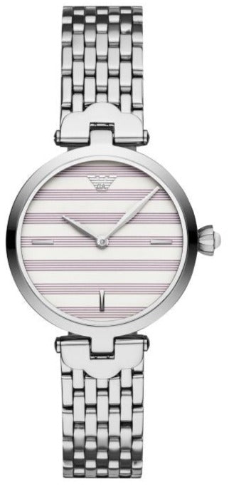 Emporio Armani Arianna Analog White Dial Silver Steel Strap Watch For Women - AR11195 Authentic Buy Shop Now