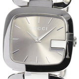 Gucci G Brown Square Brown Dial Silver Steel Strap Watch For Women - YA125402 Authentic Buy Shop Now