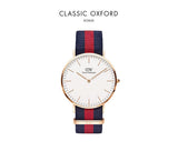 Daniel Wellington Classic Oxford White Dial Two Tone NATO Strap Watch For Men - DW00100001 Authentic Buy Shop Now