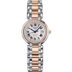 Longines PrimaLuna Automatic Diamond 26.5mm Silver Dial Two Tone Steel Strap Watch for Women - L8.111.5.79.6 Authentic Buy Shop Now