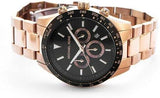 Michael Kors Layton Chronograph Black Dial Rose Gold Steel Strap Watch For Men - MK8824 Authentic Buy Shop Now