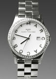 Marc Jacobs Henry Diamonds White Dial Silver Steel Strap Watch for Women - MBM3044 Authentic Buy Shop Now