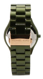 Michael Kors Slim Runway Green Dial Green Steel Strap Watch for Women - MK4526 Authentic Buy Shop Now
