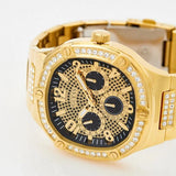 Guess Duke Glitz Crystals Gold Dial Gold Steel Strap Watch For Men - GW0576G2 Authentic Buy Shop Now
