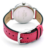 Coach Delancey White Dial Pink Leather Strap Watch for Women - 14502717 Authentic Buy Shop Now