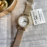 Coach Madison White Dial Gold Mesh Bracelet Watch for Women - 14502652 Authentic Buy Shop Now
