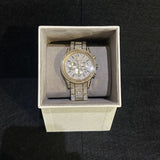 Michael Kors Ritz Three-Hand Glitz Crystals Gold Dial Gold Steel Strap Watch for Women - MK6747 Authentic Buy Shop Now