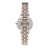 Emporio Armani Gianni T Bar Silver Skeleton Dial Two Tone Strap Watch For Women - AR1992 Authentic Buy Shop Now