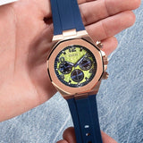 Guess Empire Analog Quartz Lime Green Dial Blue Silicon Strap Watch for Men - GW0583G3 Authentic Buy Shop Now