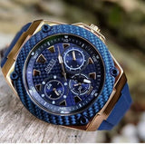 Guess Legacy Chronograph Blue Dial Blue Rubber Strap Watch For Men - W1049G9 Authentic Buy Shop Now