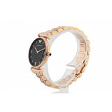 Emporio Armani Gianni T-Bar Black Dial Rose Gold Strap Watch For Women - AR11145 Authentic Buy Shop Now