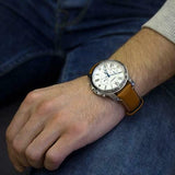 Fossil Grant Chronograph White Dial Brown Leather Strap Watch for Men - FS5060 Authentic Buy Shop Now