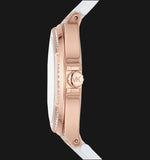 Michael Kors Lennox Three-Hand Crystals Dial White Silicone Strap Watch For Women - MK7248 Authentic Buy Shop Now