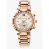 Michael Kors Sawyer Mother of Pearl White Dial Rose Gold Steel Strap Watch for Women - MK6282 Authentic Buy Shop Now