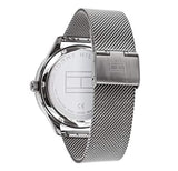 Tommy Hilfiger Spencer Skeleton Black Dial Silver Mesh Bracelet Watch for Men - 1791643 Authentic Buy Shop Now